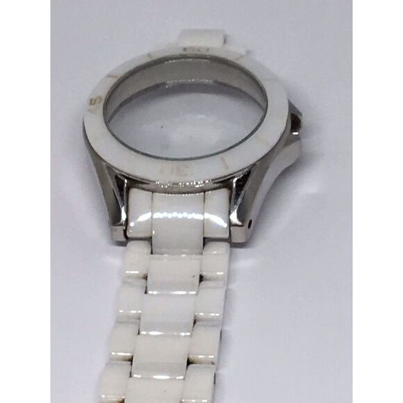 Michael Kors Ceramic Watch Bracelet Case Links Parts Band 18mm White A629 - Picture 4 of 8